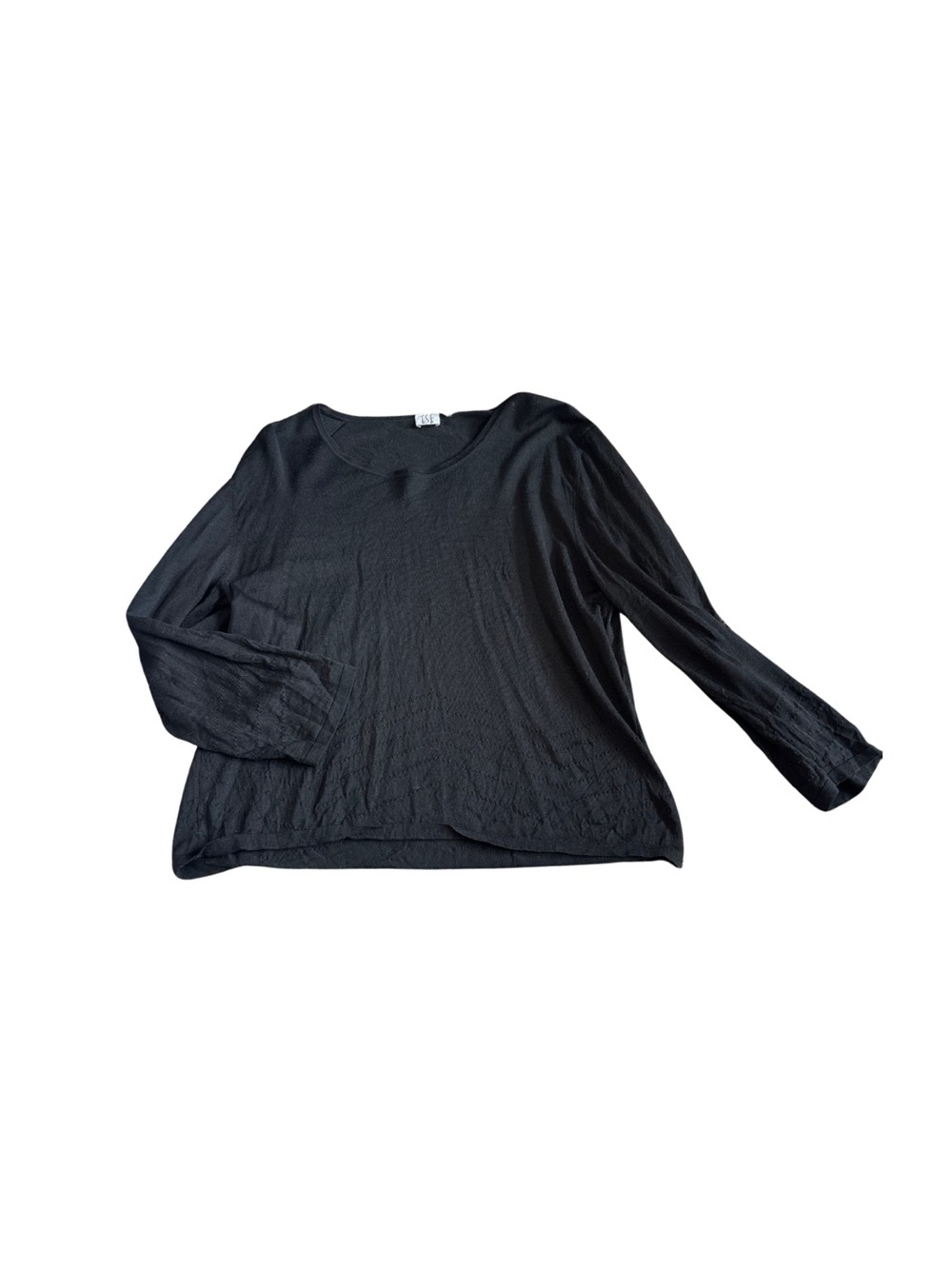 TSE Black Lightweight Long-Sleeve Top